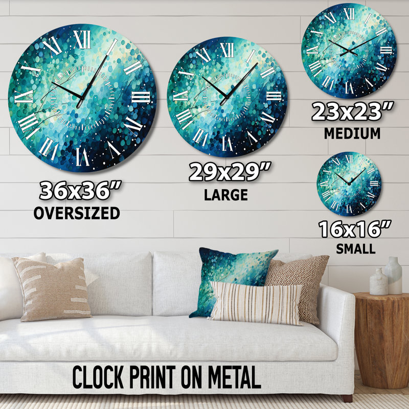 Horloge murale Turquoise Tranquility, Médium