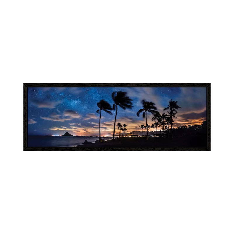 Mokolii Stars by Sean Davey - Panoramic Print on Canvas, 30.48cm H x 91.44cm W x 3.81cm D, Black Floater Framed