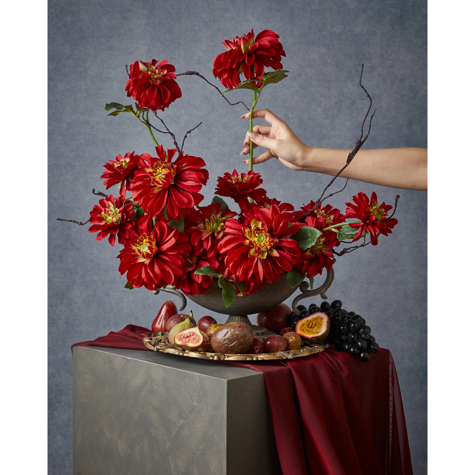Dahlia Floral Stems, Red