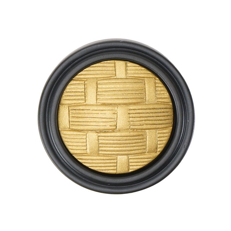 Spectra Weaves knob in chrome finish, Black/Gold