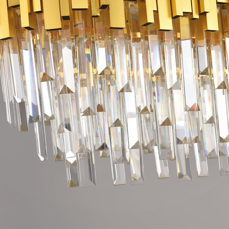 10 - Light Chandelier, Gold,  Length 55cm