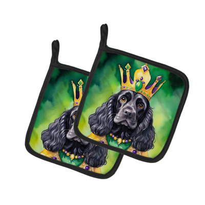 Paire de poignées Cocker Spaniel King of Mardi Gras