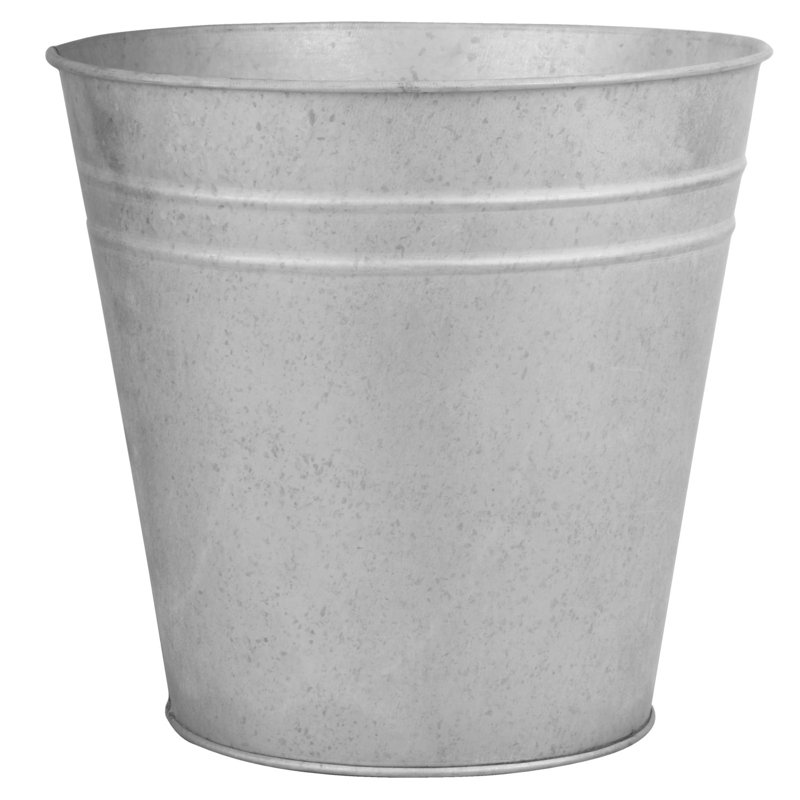 Old Zinc Flower Pot, H23.9 x W25.8 x D25.8cm