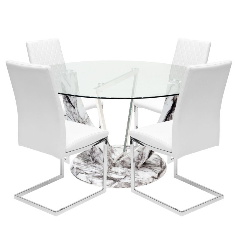 Titus 4 - Person Dining Set, White