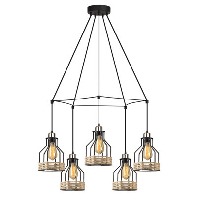 Luminaire suspendu géométrique à 5 lumières Hendley