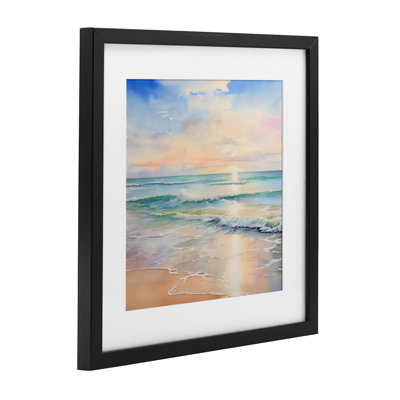Crashing On Shore at Sunrise, reproduction encadrée sous verre, design by Creative Studio
