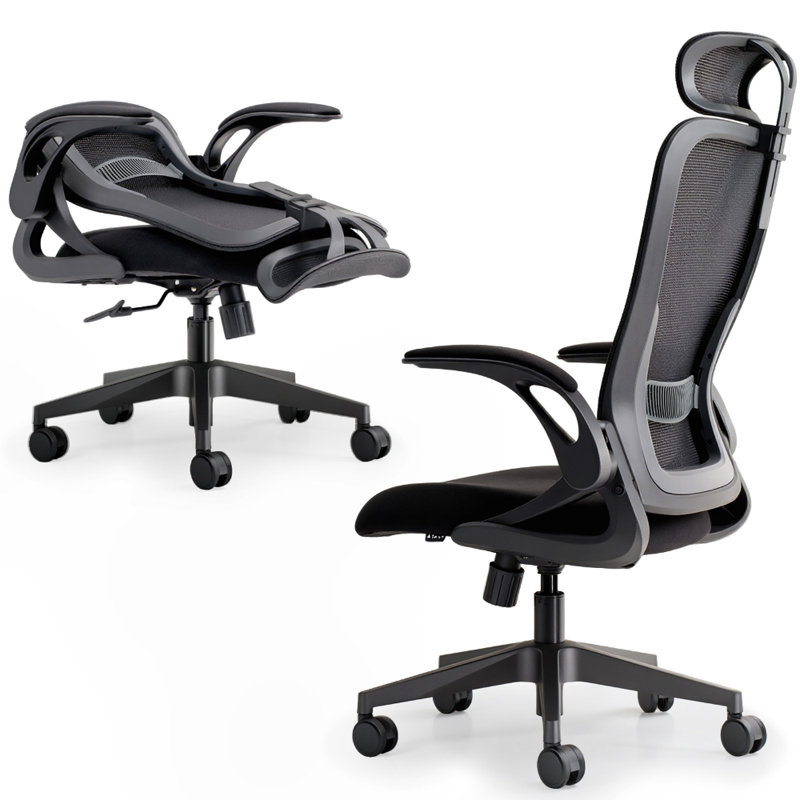Model U Folding Office Chair – Ergonomic High-Rebound Mesh, Compact Foldable Design, Gaming & Desk Use, Black, Yes