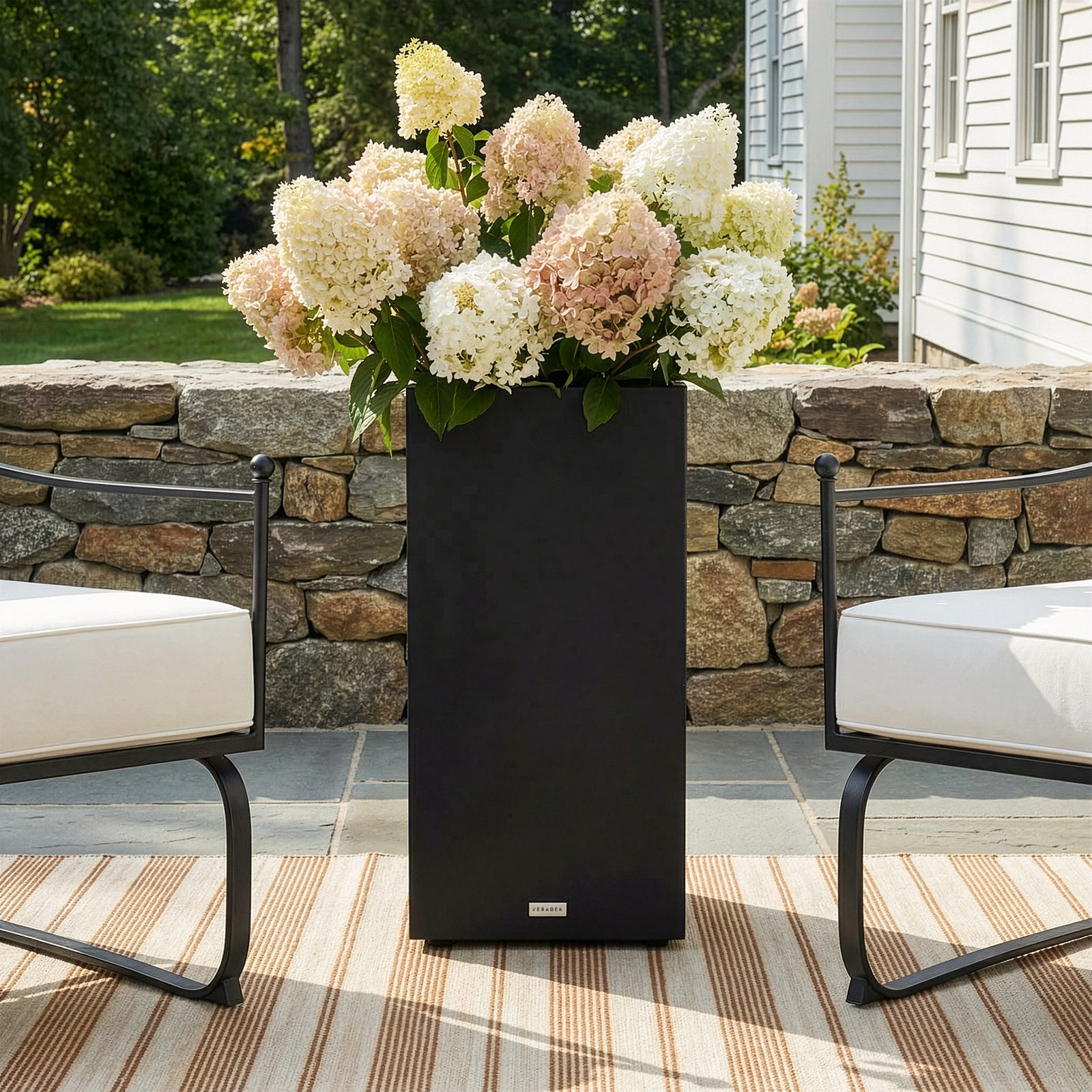 Block Series 16" Planter Box, 31.75” H x 15.5” W x 15.5” D, Black