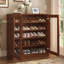 Armoire de rangement pour chaussures 100% en bois massif avec portes réglables et rangement pour chaussures empilable, l 32 po x H 35,75 po-131437467