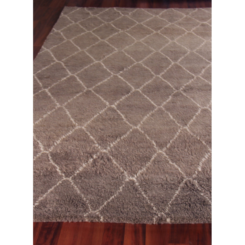 Moroccan Wool Geometric Area Rug, Rectangle 10' x 14'