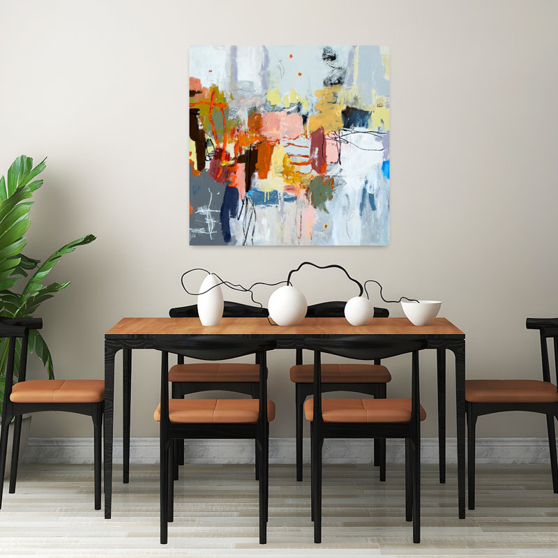 Jackson, art abstrait lavande contemporain, H 32 po x l 32 po