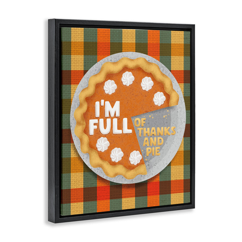 Cadre flottant «Full Of Thanks And Pie», conception de Jilly Jack Designs, Cadre flottant noir de jais, H 21 po x l 17 po