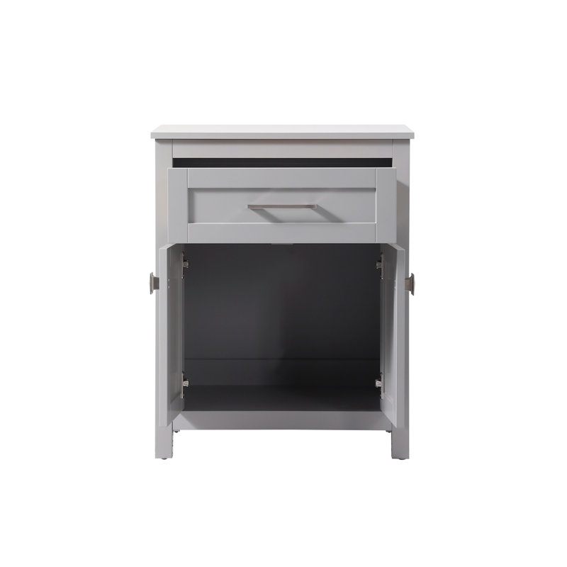 Martirio Bathroom Cabinet, Gray/Brushed Nickel