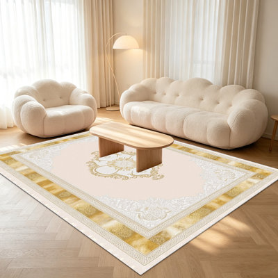 Tapis 1 pièce classique et élégant pour le salon, doux et confortable, adapté à toutes les saisons, facile à entretenir, lavable à la machine, convient à la chambre à coucher, à la salle à manger, au couloir, au bureau, au patio, à la maison, à la décoration extérieure.