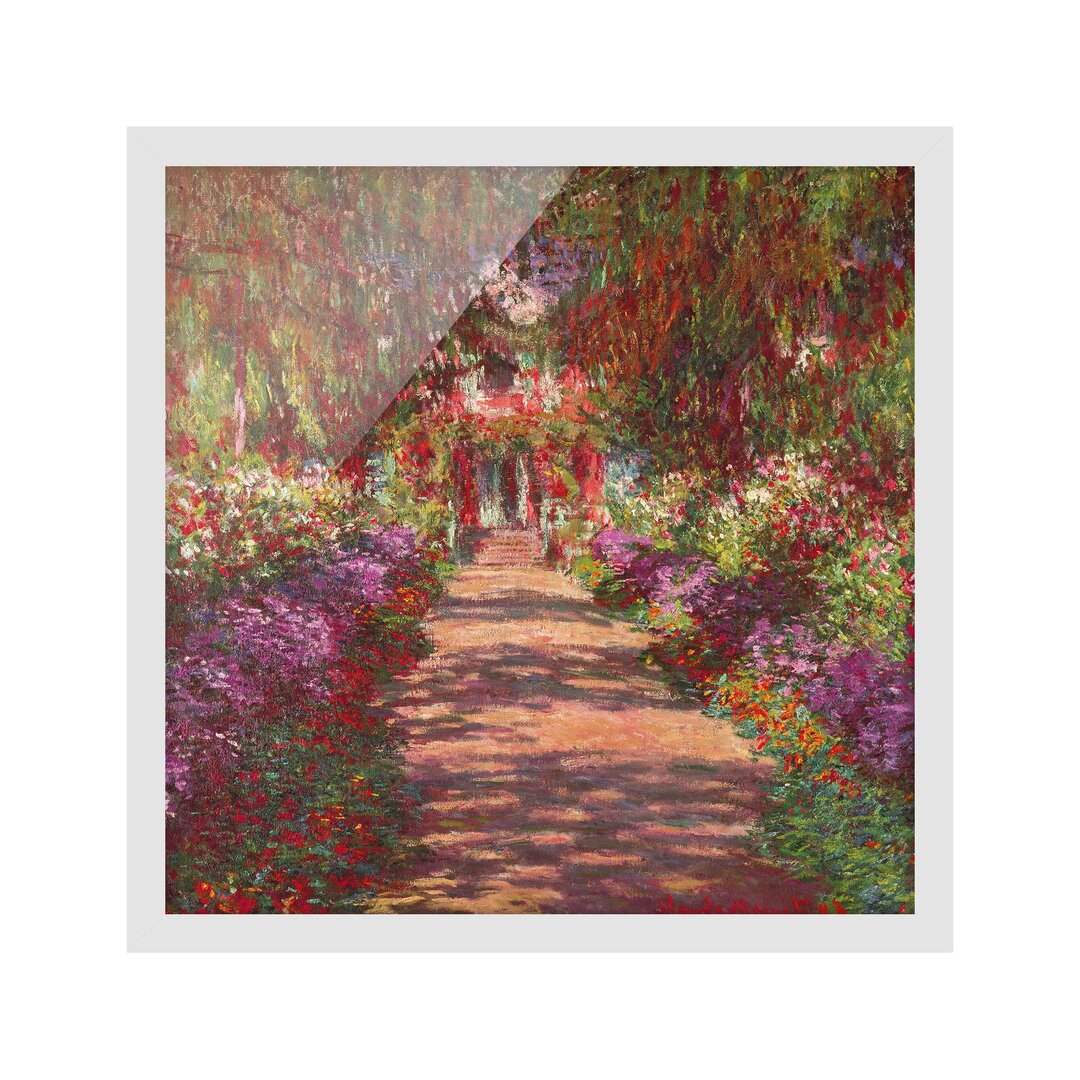 Gerahmter Kunstdruck Weg im Garten von Monet in Giverny von Claude Monet