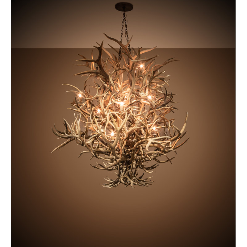 16 - Light Antler Dimmable Chandelier