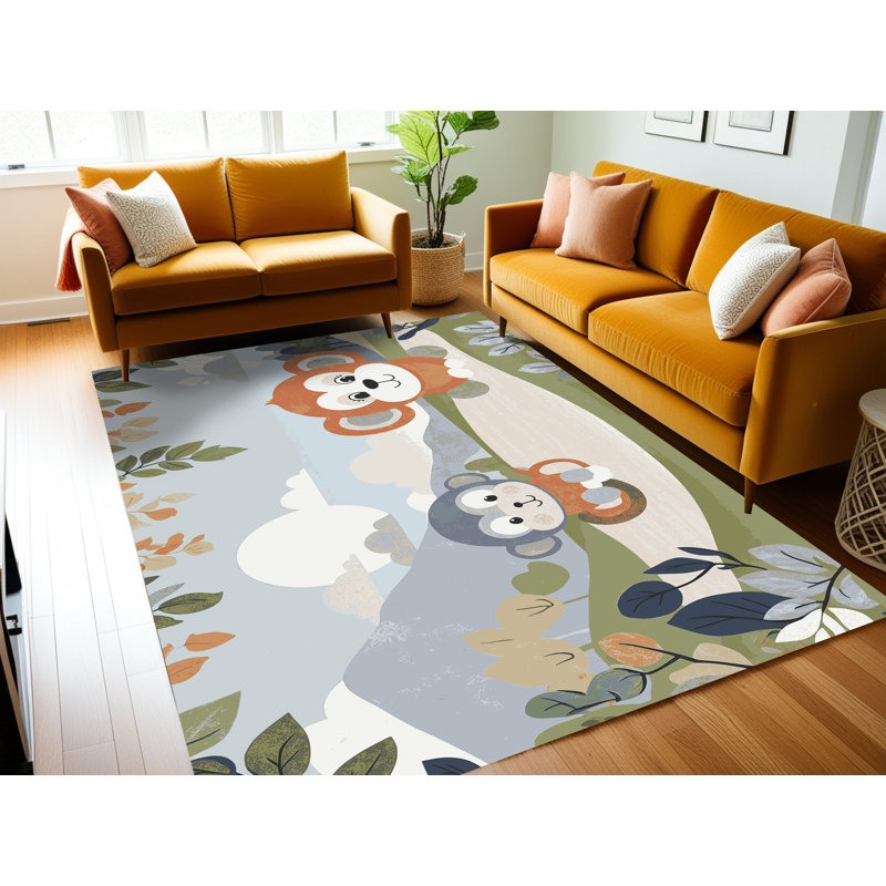 Tapis pour enfants 6 animaux Ginza, Rectangulaire 2 pi x 3 pi