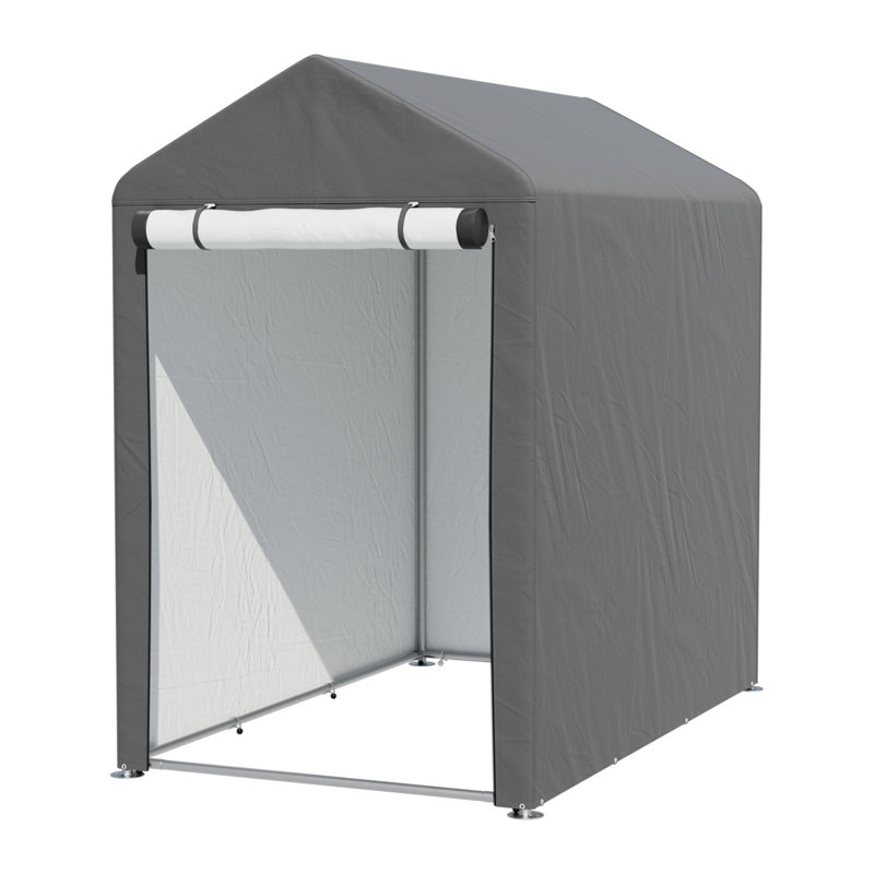 Degenhard 4 ft. W x 6 ft. D Galvanised Pipe Apex Tool Shed