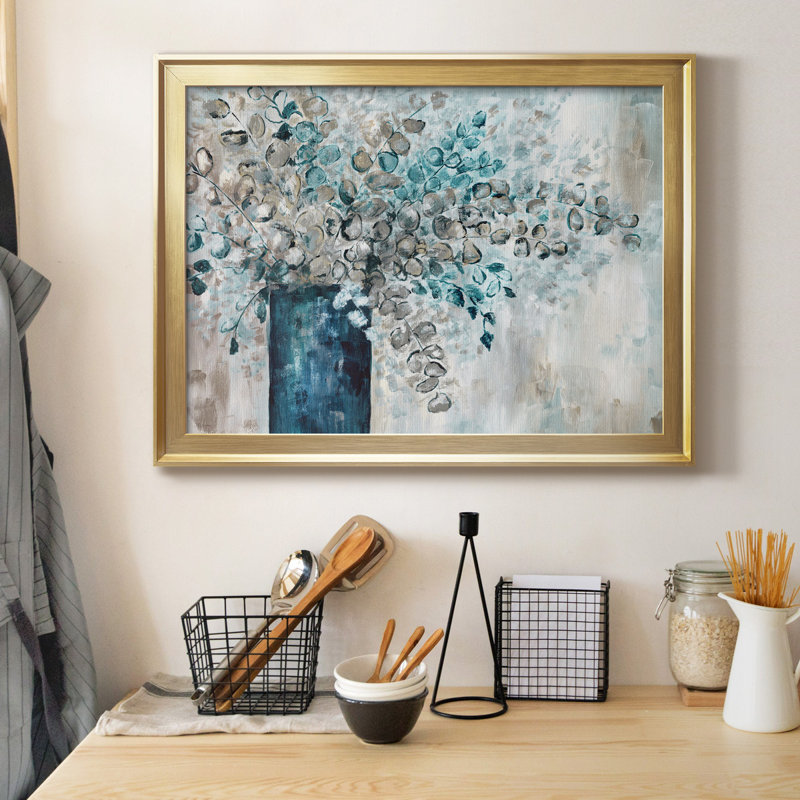 Eucalyptus - Peinture encadrée, Toile avec cadre doré, H 30,5 po x l 42,5 po x P 1,5 po