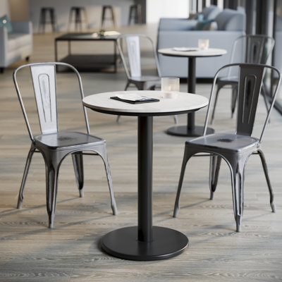 Round Commercial Seamless Surface Tabletop with Table Height Base