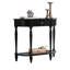 Console demi-cercle en bois massif noir-1861371669