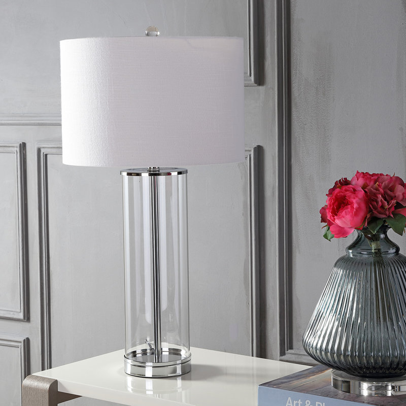 Silberston Glass Table Lamp, Chrome