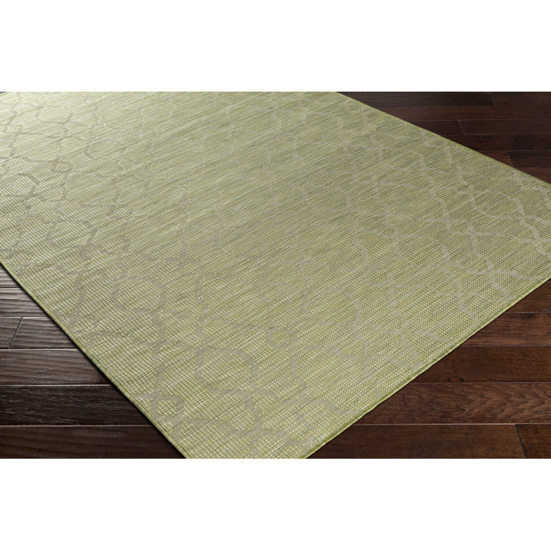 Tapis vert à motif floral Brimberry, Rectangle 2 pi 7 po x 4 pi