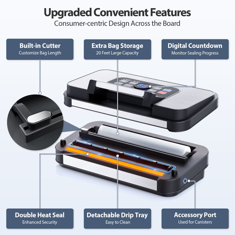 95Kpa Powerful Precision Pro Vacuum Sealer, with 10-in-1 Functions