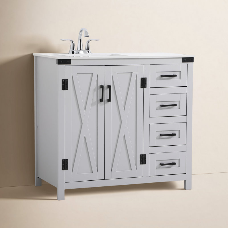 Ensemble de meuble-lavabo simple 36 po Slayton, Gris