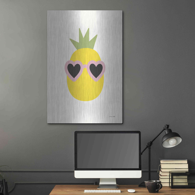 «Sunny Pineapple» par Ann Kelle Designs, art mural en métal, H 36 po x l 24 po
