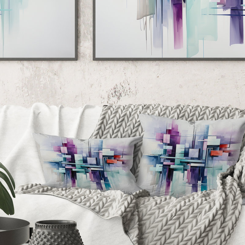 Suprematism Spatial Illusions - Abstract Suprematism Printed Throw Pillow