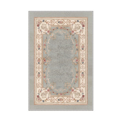 Antibacterial Woven Carpet (2.6 x 4.0 ft), 100% Polyester, 0.3 in Pile Height | Non-Slip PVC Dot Underside, 3D Digital Printing | Machine Washable, Easy Care for Living Room, Bedroom & Office