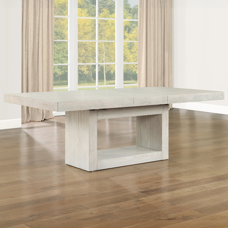 Kameah Extendable Solid Wood Base Dining Table, Toffee