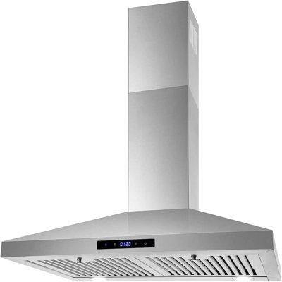 Tieasy 30 Inches Stainless Steel Wall Mount Range Hood,With Touch Control,Ducted/Ductless Convertible,Baffle Filters,Led Lights,Max 480 Cfm Airflow