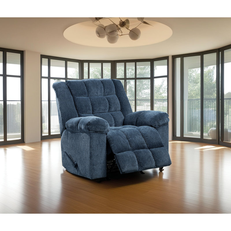 Fauteuil inclinable de fauteuil berçant surdimensionné - tissu chenille - structure en contreplaqué - dossier amovible - inclinaison par poignée?