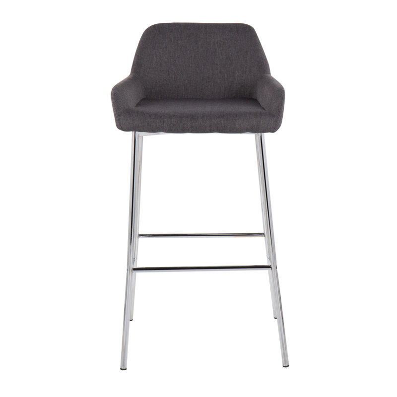 Tabouret de comptoir 24,5 po, Chrome, Gris anthracite, Tabouret de bar (siège d’une hauteur de 30 po)