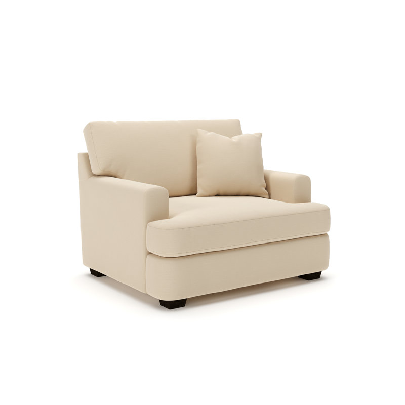 Emilio Upholstered Armchair, Canvas Flax Sunbrella® Canvas