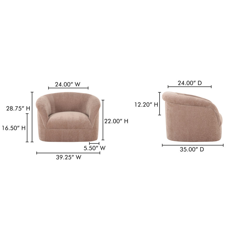 Upholstered Armchair, Blush Performance Chenille