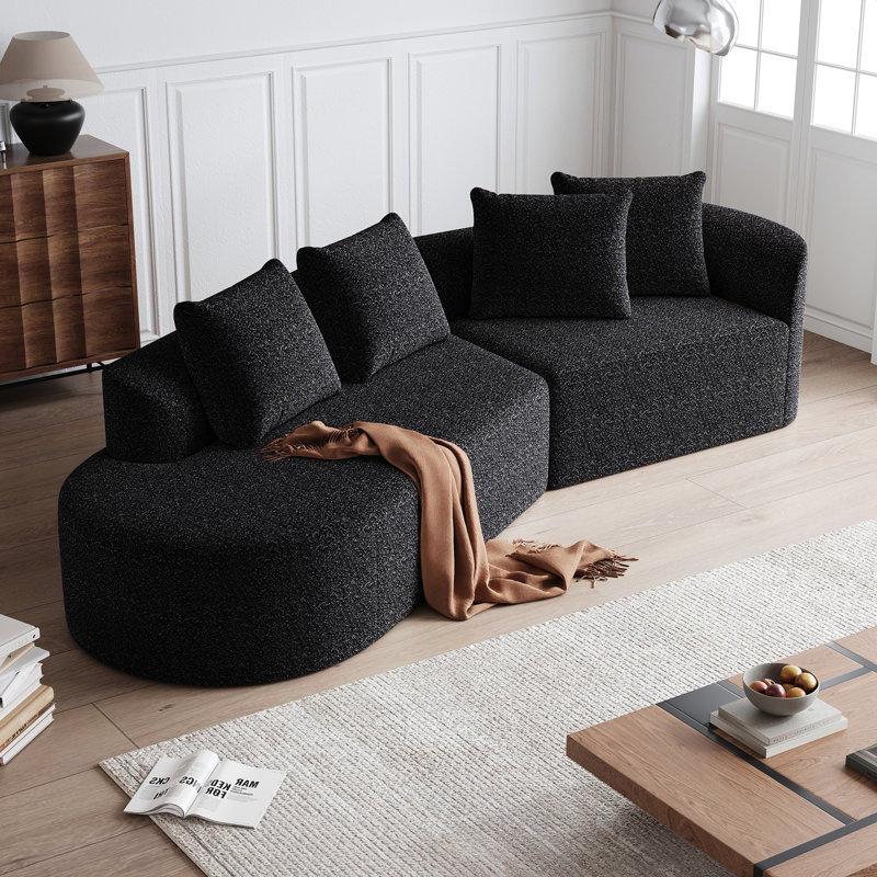 Canapé modulaire surdimensionné et rembourré Modern, Noir