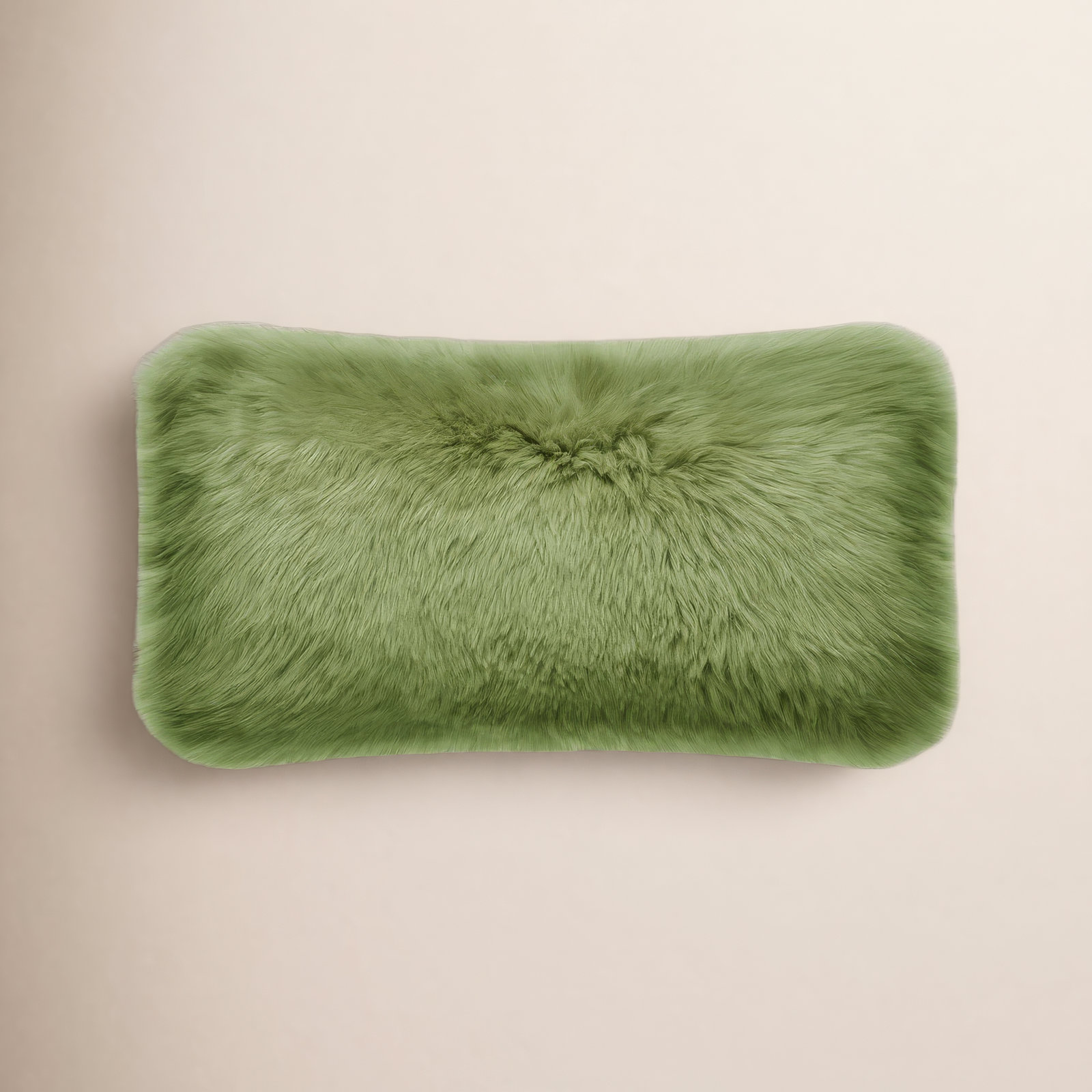 Fieldman Leather Lumbar Throw Pillow, Leaf Green