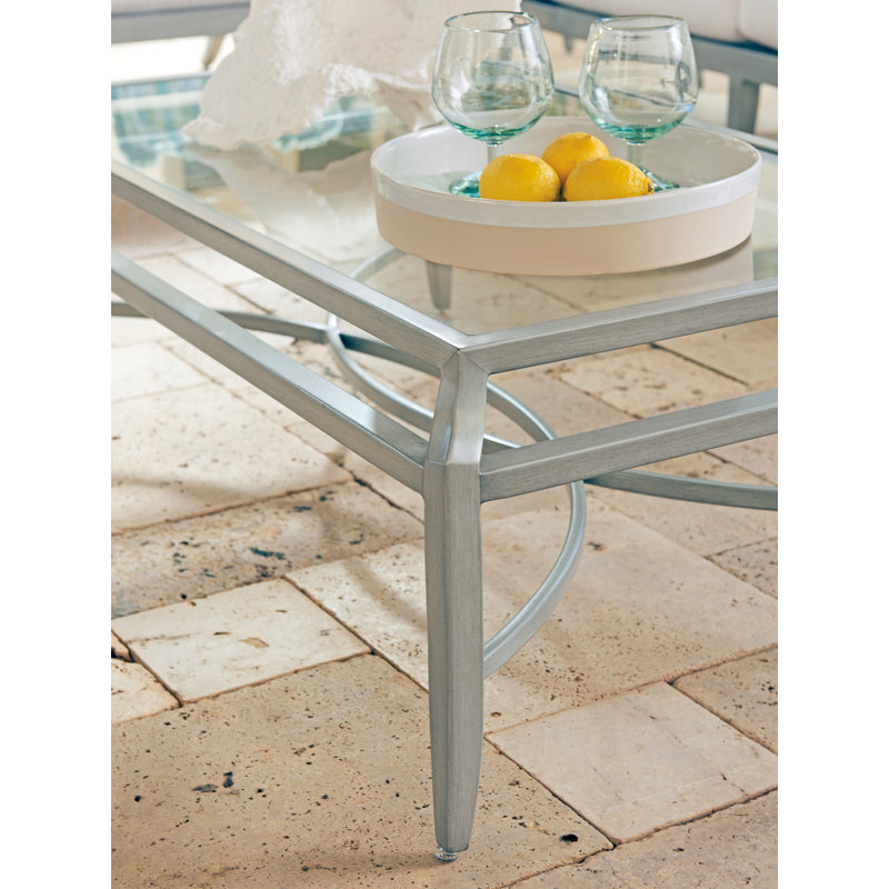 Elegant Oyster Shell Gray 49" Round Aluminum Cocktail Table