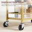 Noyal 3-Tier Glass Gold Bar Serving Cart Drink Cart on Wheels 