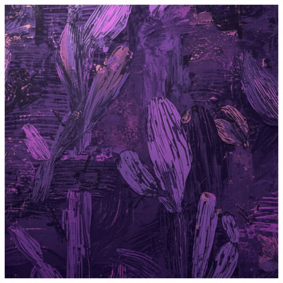 Purple Cactus Abstract Blankets