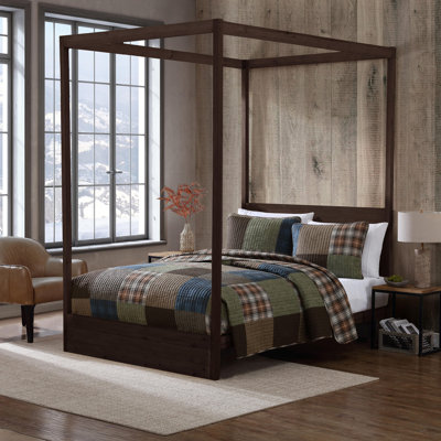 Eddie Bauer Classic Patchwork Cotton Reversible Green Quilt Set