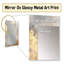 Minimalisme beige et or - tempêtes miroir, miroir mural traditionnel unique, impression d'art en métal-1203668951