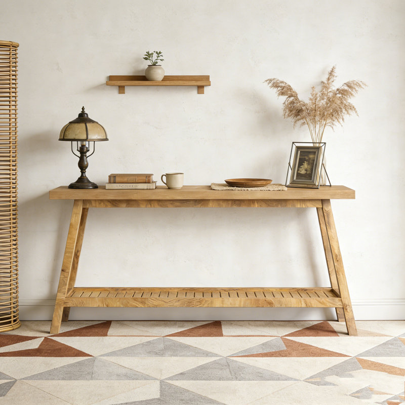 Table de canapé à 2 niveaux Farmhouse, Marron clair