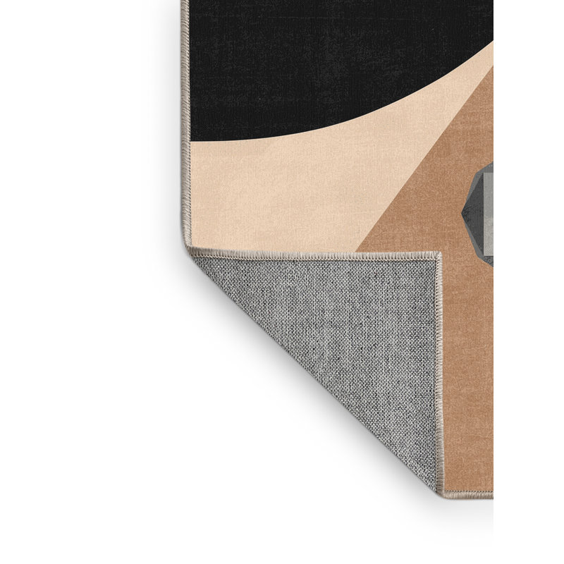 Tapis beige lavable à la machine Benson, 8 x 12