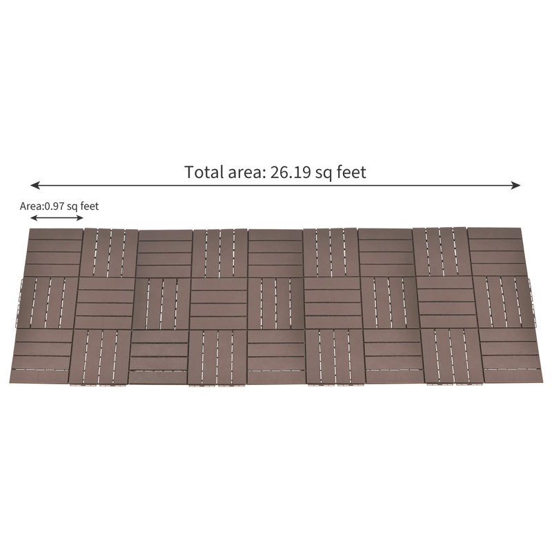 314.28'' L x 324'' W Composite Tile, Dark Brown