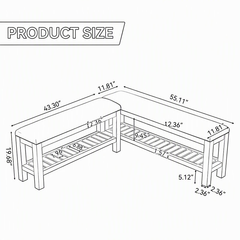 Upholstered Bench with Shoe Storage