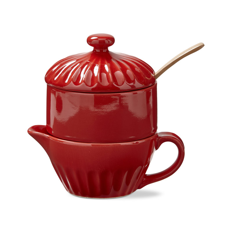 Ensemble crème et sucre Bridgewater, Rouge